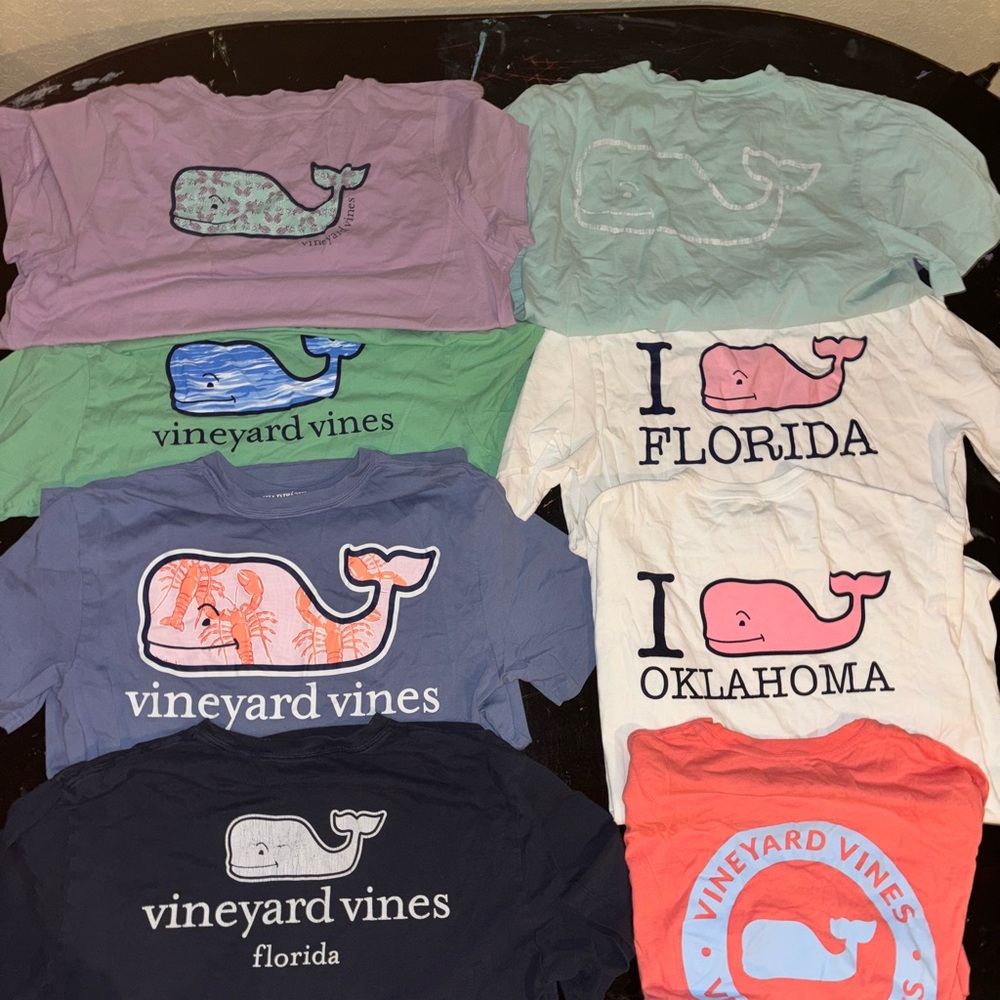 Vineyard Vines Kids Graphic Tees - Pink, Green, Blue, White